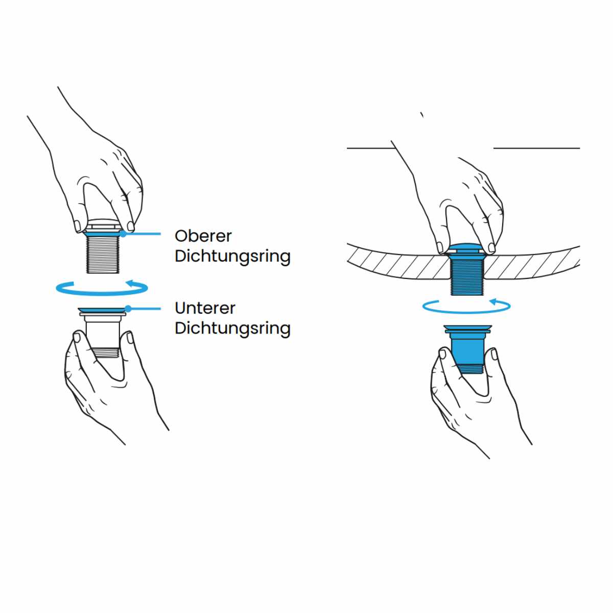 Ablaufgarnitur in matt schwarz
